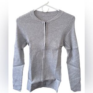 Womens Fitted Cardigan Sweater. Grey size medium